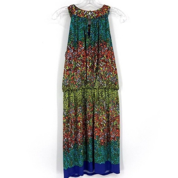 London Times Womens 6 Multicolor Stone Embellished Sleeveless Dress - Picture 6 of 7